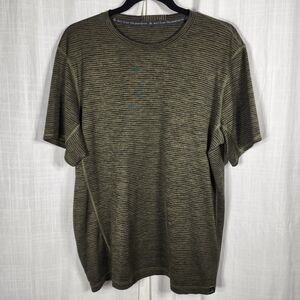Striped Olive Green Men's Shirt